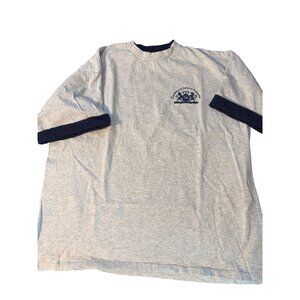 Vtg Belton Philip Morris Tobacco T Shirt Gray Blue Ringer USA Made Sz XL Estate